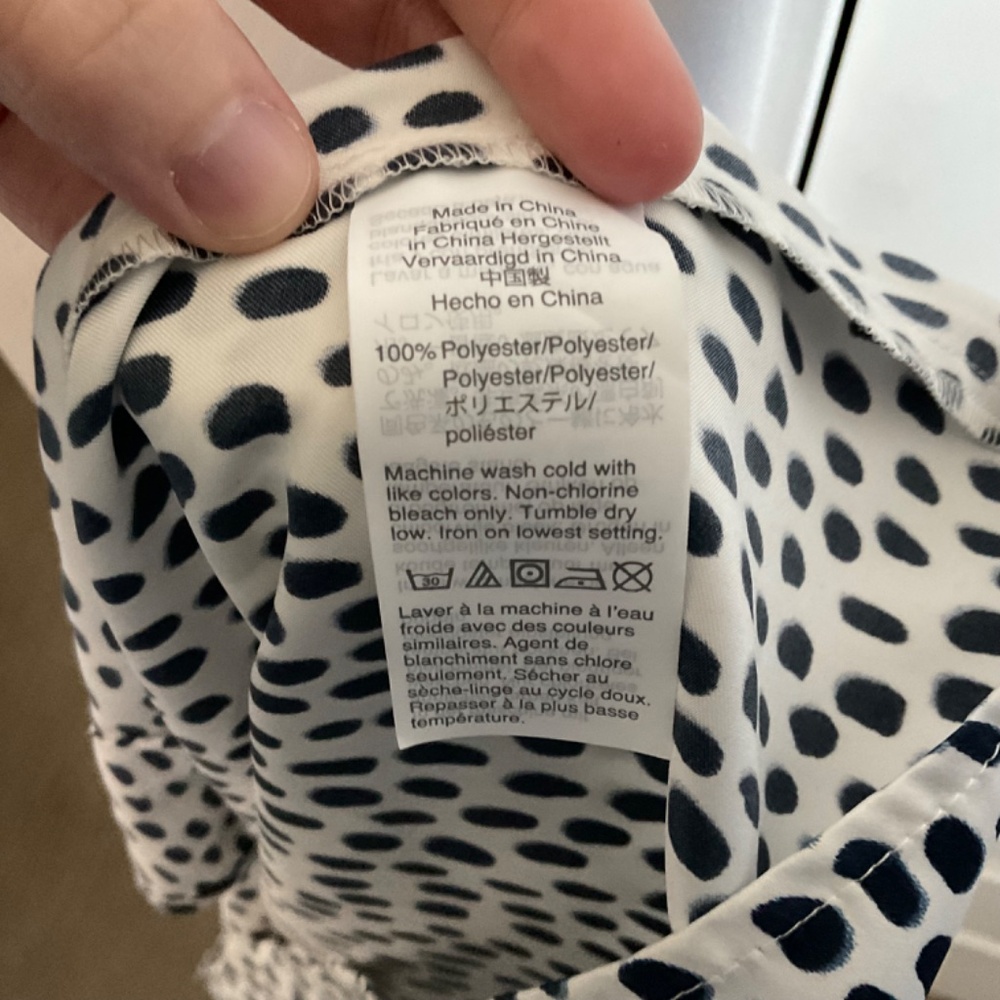 J. Crew Polka Dot Satin Camisole - White and Blue -‎ Size Large - Picture 7 of 7